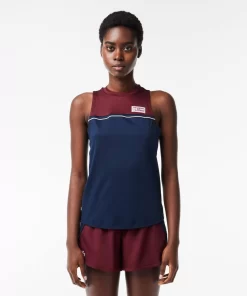 Lacoste Fitnessstudio & Training>Sport-T-Shirt Aus Stretch-Baumwolle Navy Blau / Burgunder R1I