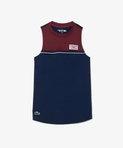 Lacoste Fitnessstudio & Training>Sport-T-Shirt Aus Stretch-Baumwolle Navy Blau / Burgunder R1I