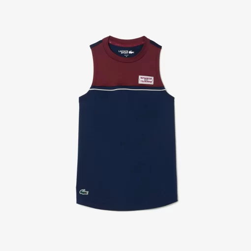 Lacoste Fitnessstudio & Training>Sport-T-Shirt Aus Stretch-Baumwolle Navy Blau / Burgunder R1I