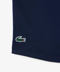 Lacoste Fitnessstudio & Training>Sport-T-Shirt Aus Stretch-Baumwolle Navy Blau / Burgunder R1I