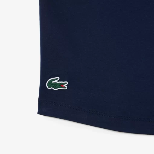 Lacoste Fitnessstudio & Training>Sport-T-Shirt Aus Stretch-Baumwolle Navy Blau / Burgunder R1I