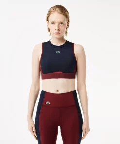 Lacoste Fitnessstudio & Training>Stretch Sport-Bh Navy Blau / Burgunder R1I