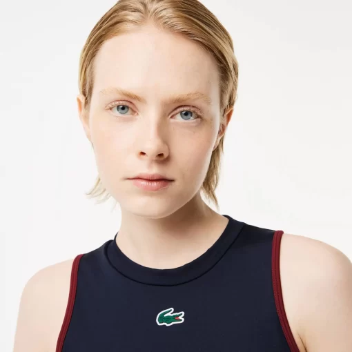 Lacoste Fitnessstudio & Training>Stretch Sport-Bh Navy Blau / Burgunder R1I