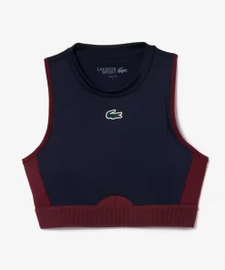 Lacoste Fitnessstudio & Training>Stretch Sport-Bh Navy Blau / Burgunder R1I