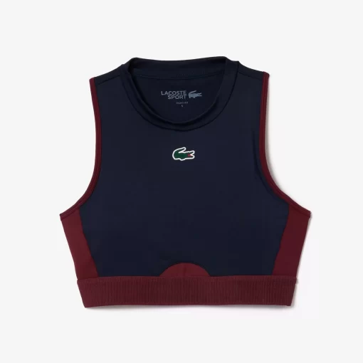 Lacoste Fitnessstudio & Training>Stretch Sport-Bh Navy Blau / Burgunder R1I