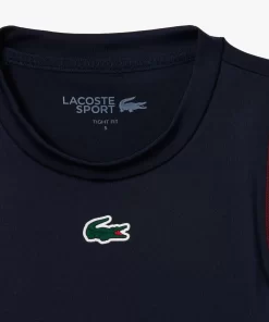 Lacoste Fitnessstudio & Training>Stretch Sport-Bh Navy Blau / Burgunder R1I