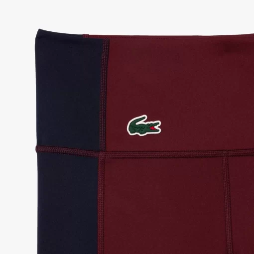 Lacoste Fitnessstudio & Training>Stretch-Sport-Leggings Mit Taschen Burgunder / Navy Blau Lgi