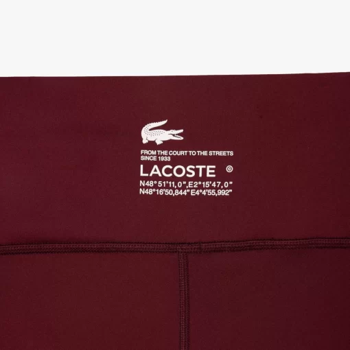 Lacoste Fitnessstudio & Training>Stretch-Sport-Leggings Mit Taschen Burgunder / Navy Blau Lgi