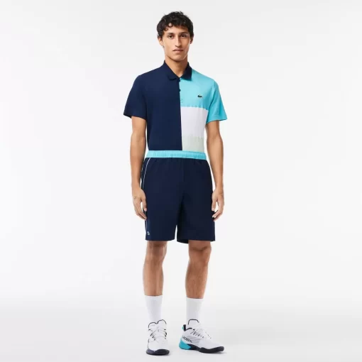 Lacoste Tennis>Stretch-Tennis-Shorts Aus Recyceltem Gewebe Navy Blau / Blau Ri4