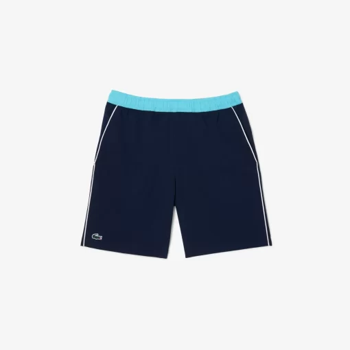 Lacoste Tennis>Stretch-Tennis-Shorts Aus Recyceltem Gewebe Navy Blau / Blau Ri4