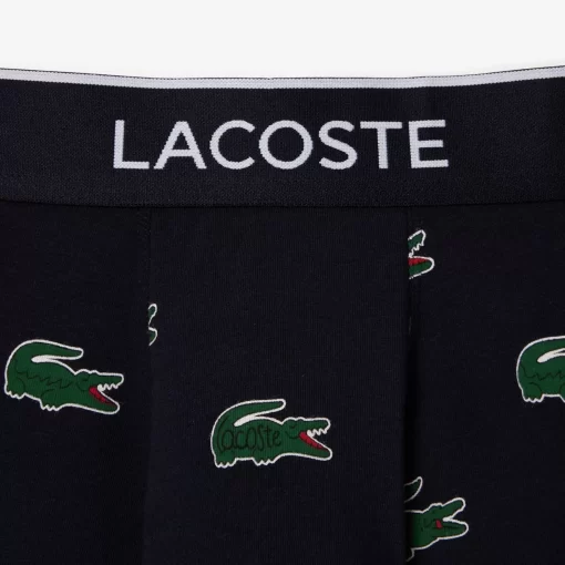 Lacoste Unterwäsche & Loungewear>Stretch-Trunks Mit Croc Print Navy Blau / Weis Kg2