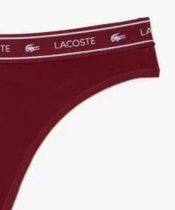 Lacoste Unterwäsche & Loungewear>String Mit Logo Burgunder P41