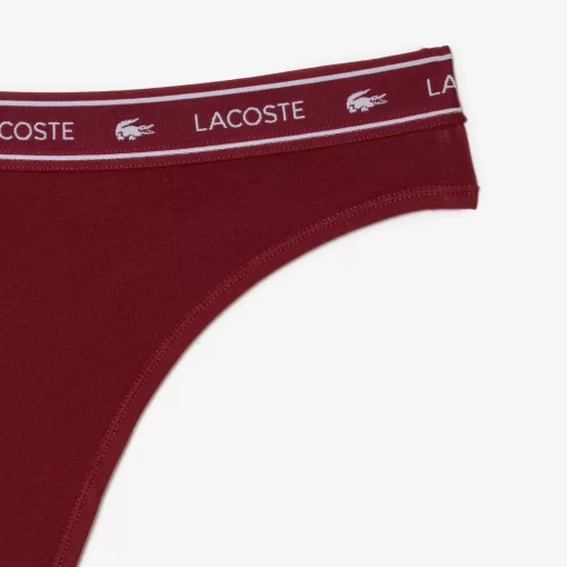 Lacoste Unterwäsche & Loungewear>String Mit Logo Burgunder P41