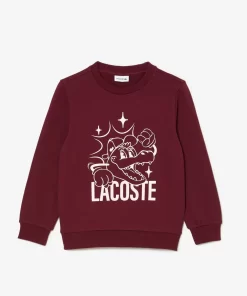 Lacoste Mädchenkleidung>Sweatshirt Aus Baumwolle Mit Krokodil-Print Burgunder Yup