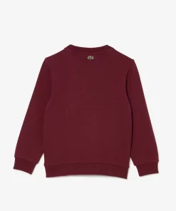 Lacoste Mädchenkleidung>Sweatshirt Aus Baumwolle Mit Krokodil-Print Burgunder Yup