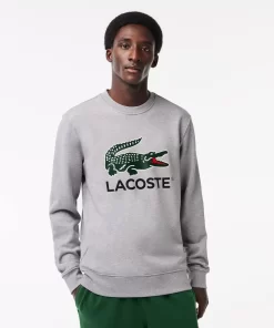 Lacoste Sweatshirts>Sweatshirt Aus Baumwollfleece Heidekraut Grau Cca