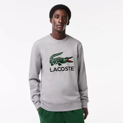 Lacoste Sweatshirts>Sweatshirt Aus Baumwollfleece Heidekraut Grau Cca