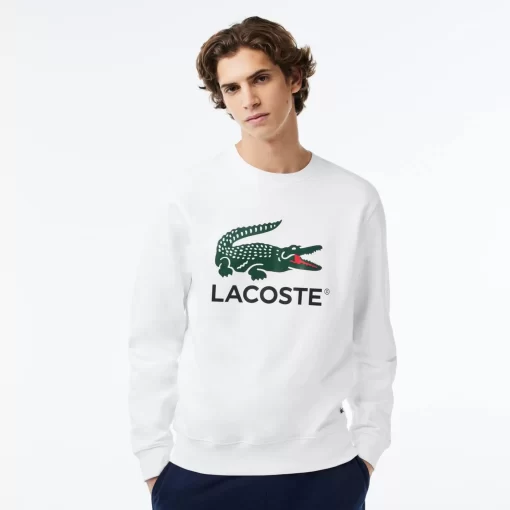 Lacoste Sweatshirts>Sweatshirt Aus Baumwollfleece Weis 001