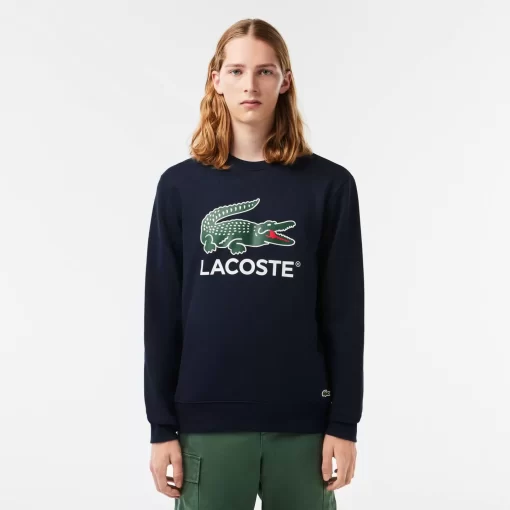 Lacoste Sweatshirts>Sweatshirt Aus Baumwollfleece Navy Blau 166