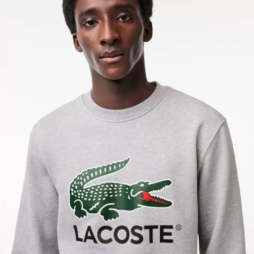 Lacoste Sweatshirts>Sweatshirt Aus Baumwollfleece Heidekraut Grau Cca