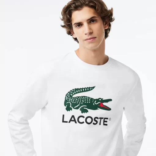 Lacoste Sweatshirts>Sweatshirt Aus Baumwollfleece Weis 001