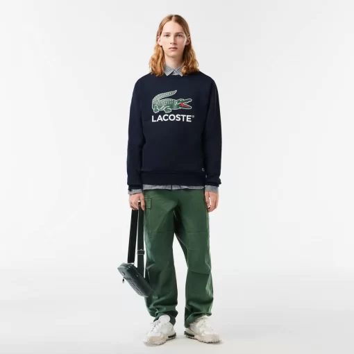 Lacoste Sweatshirts>Sweatshirt Aus Baumwollfleece Navy Blau 166