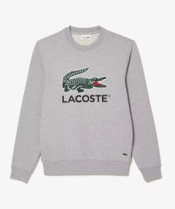 Lacoste Sweatshirts>Sweatshirt Aus Baumwollfleece Heidekraut Grau Cca