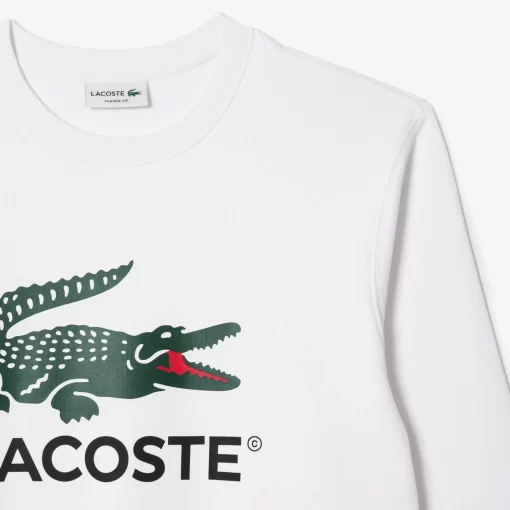 Lacoste Sweatshirts>Sweatshirt Aus Baumwollfleece Weis 001