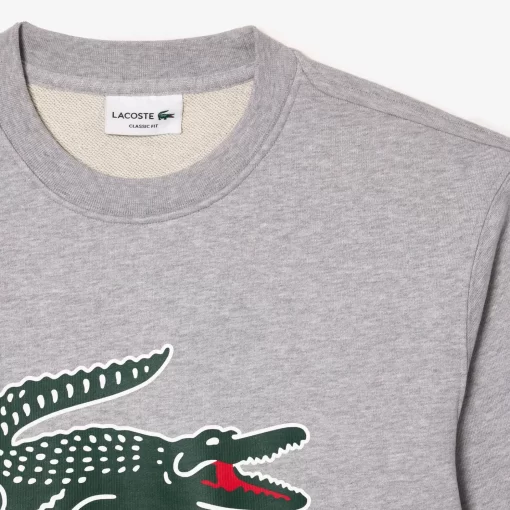 Lacoste Sweatshirts>Sweatshirt Aus Baumwollfleece Heidekraut Grau Cca