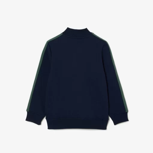 Lacoste Mädchenkleidung>Sweatshirt Aus Bedruckter Baumwolle Mit Stehkragen Navy Blau / Dunkelgrun Lip