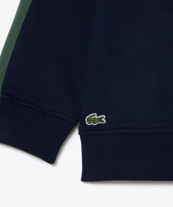 Lacoste Mädchenkleidung>Sweatshirt Aus Bedruckter Baumwolle Mit Stehkragen Navy Blau / Dunkelgrun Lip