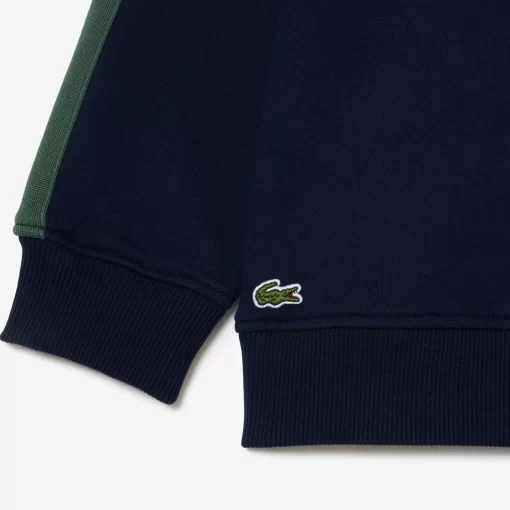 Lacoste Mädchenkleidung>Sweatshirt Aus Bedruckter Baumwolle Mit Stehkragen Navy Blau / Dunkelgrun Lip