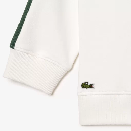 Lacoste Jungenkleidung>Sweatshirt Aus Bedruckter Baumwolle Mit Stehkragen Weis / Dunkelgrun Qci