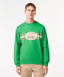 Lacoste Sweatshirts>Sweatshirt Aus Fleece Mit Monogramm-Aufdruck Grun Siw