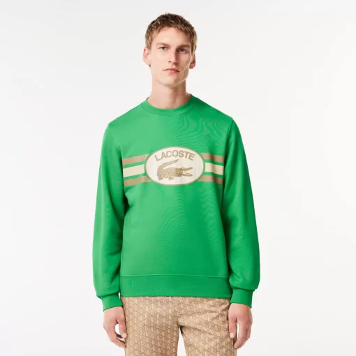 Lacoste Sweatshirts>Sweatshirt Aus Fleece Mit Monogramm-Aufdruck Grun Siw