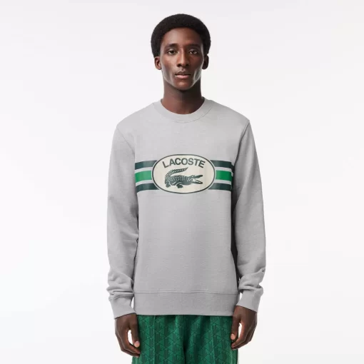 Lacoste Sweatshirts>Sweatshirt Aus Fleece Mit Monogramm-Aufdruck Heidekraut Grau Cca