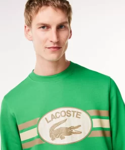 Lacoste Sweatshirts>Sweatshirt Aus Fleece Mit Monogramm-Aufdruck Grun Siw