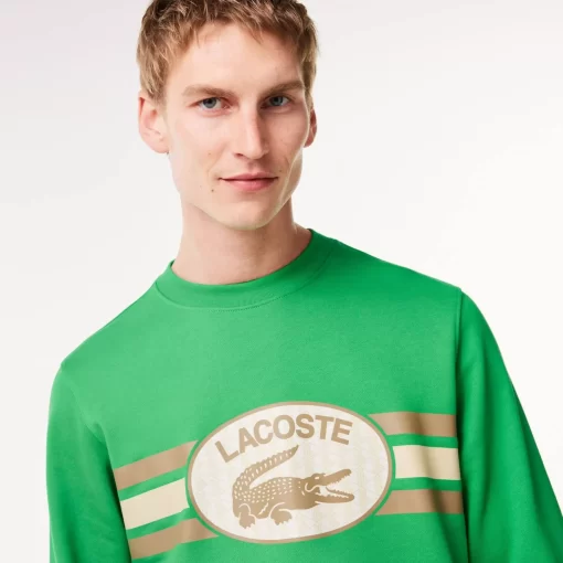 Lacoste Sweatshirts>Sweatshirt Aus Fleece Mit Monogramm-Aufdruck Grun Siw