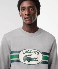 Lacoste Sweatshirts>Sweatshirt Aus Fleece Mit Monogramm-Aufdruck Heidekraut Grau Cca