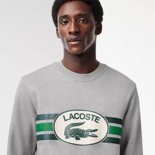 Lacoste Sweatshirts>Sweatshirt Aus Fleece Mit Monogramm-Aufdruck Heidekraut Grau Cca