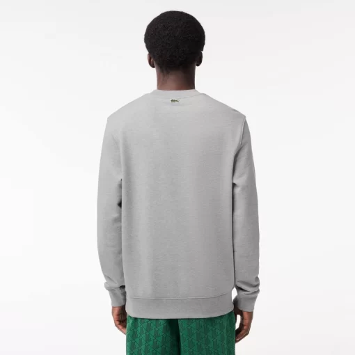 Lacoste Sweatshirts>Sweatshirt Aus Fleece Mit Monogramm-Aufdruck Heidekraut Grau Cca