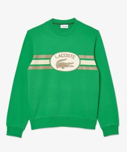 Lacoste Sweatshirts>Sweatshirt Aus Fleece Mit Monogramm-Aufdruck Grun Siw