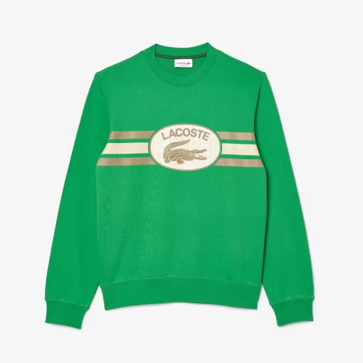 Lacoste Sweatshirts>Sweatshirt Aus Fleece Mit Monogramm-Aufdruck Grun Siw