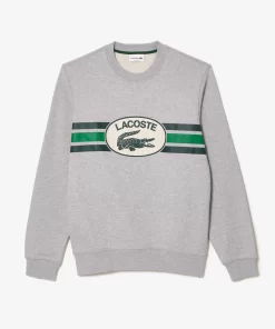 Lacoste Sweatshirts>Sweatshirt Aus Fleece Mit Monogramm-Aufdruck Heidekraut Grau Cca