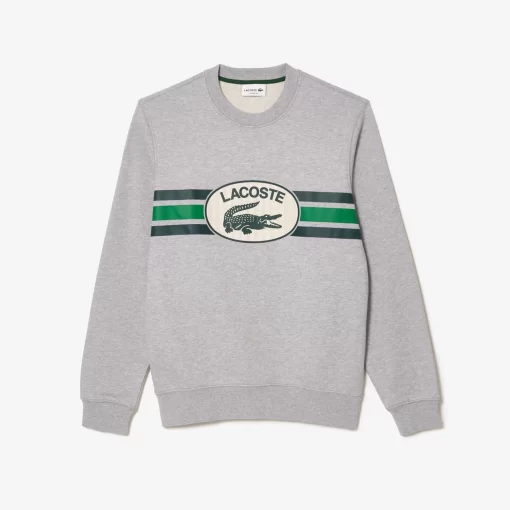 Lacoste Sweatshirts>Sweatshirt Aus Fleece Mit Monogramm-Aufdruck Heidekraut Grau Cca