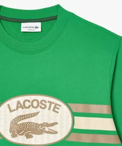 Lacoste Sweatshirts>Sweatshirt Aus Fleece Mit Monogramm-Aufdruck Grun Siw