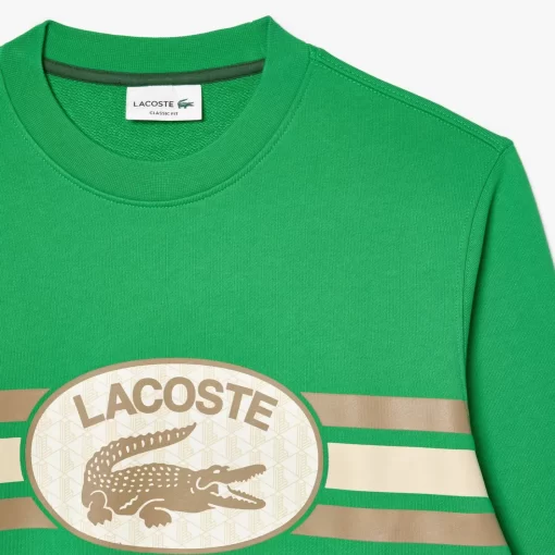 Lacoste Sweatshirts>Sweatshirt Aus Fleece Mit Monogramm-Aufdruck Grun Siw