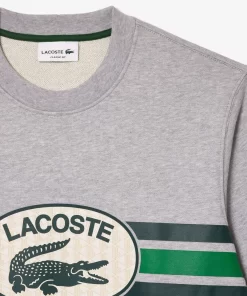 Lacoste Sweatshirts>Sweatshirt Aus Fleece Mit Monogramm-Aufdruck Heidekraut Grau Cca