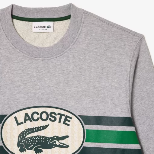 Lacoste Sweatshirts>Sweatshirt Aus Fleece Mit Monogramm-Aufdruck Heidekraut Grau Cca