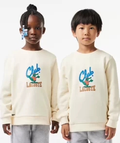 Lacoste Jungenkleidung>Sweatshirt Mit Kontrast-Signatur-Aufdruck Creme Xfj